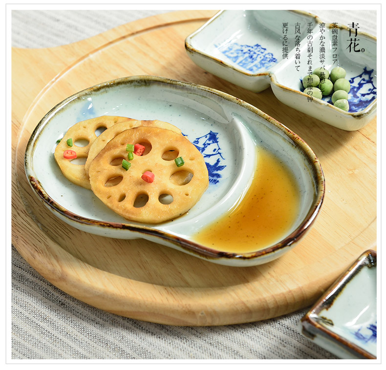 Three points to burn Chinese ceramic flavour dish of cold dish dish of soy sauce dish dish dish soot characteristics of blue and white porcelain tableware