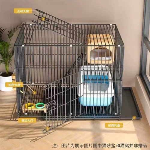 Клетка для кошек, двухслойный зашифрованный закрытый дом с туалетом, очень большая вилла для кошек со свободным пространством, большой домик для питомника с кошачьим гнездом
