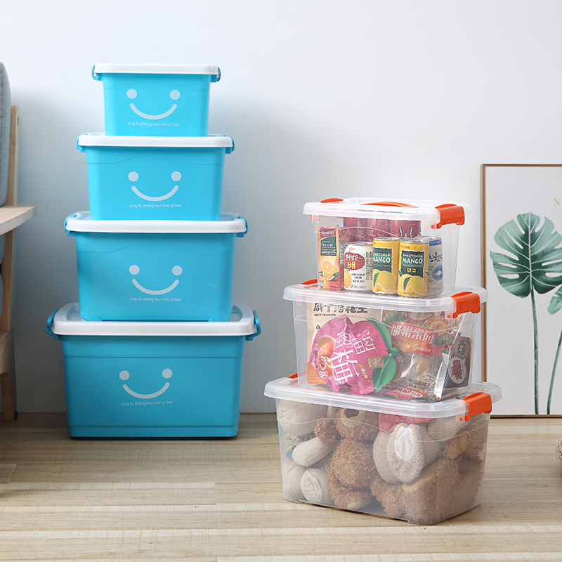 Handpiece household transparent plastic container box clothetoplastic plastic packaging box large and medium size collection box storage box