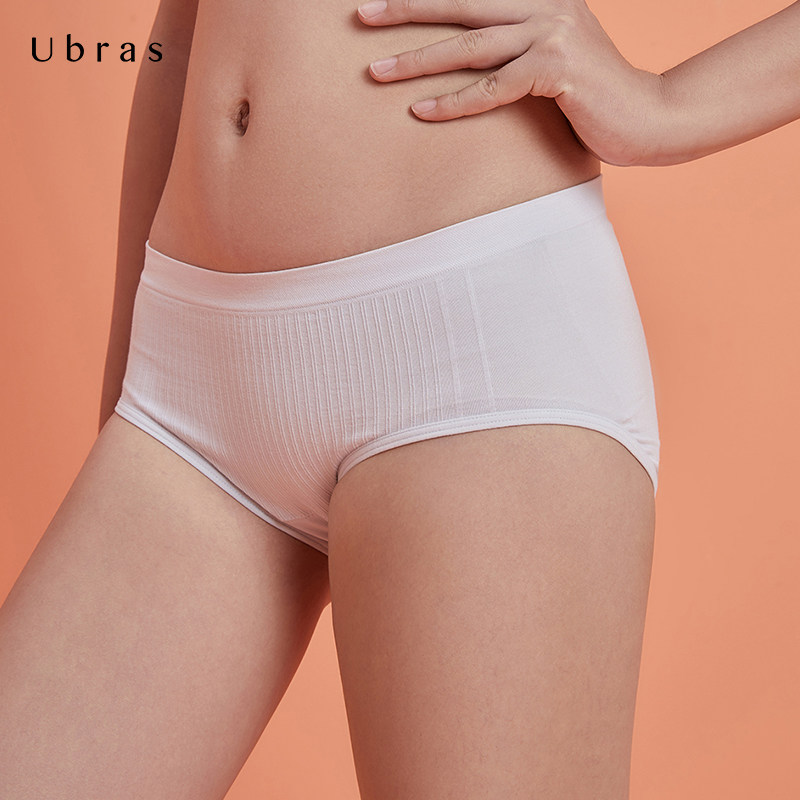 Ubras Adolescent Modale Seamless Pant Pants Students Mid-Waist Underpants Women High Bounce Breathable All-woven Underpants