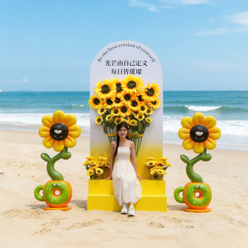 Flower Fairy Rose Sunflower Bouquet Decoration Ornaments Photo Props Garden Park Outdoor Large Decorations