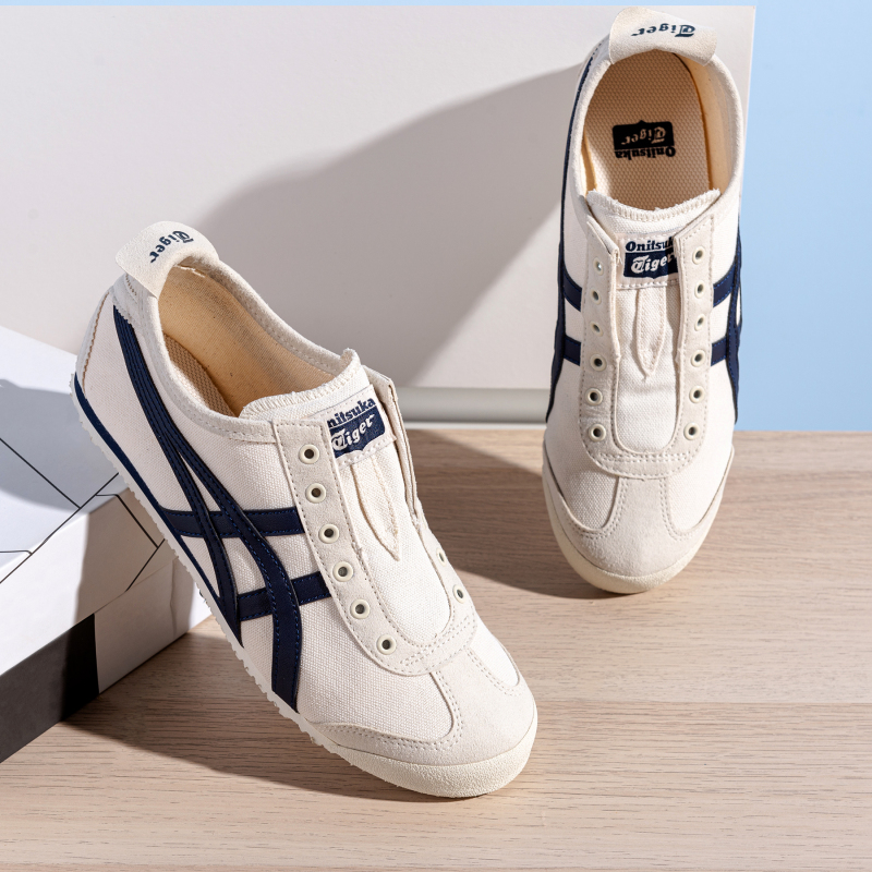 Onitsukatiger Classic Navy Blue Canvas Slip-On Casual Shoes for Men and Women 1183A360-205 Onitsukatiger Classic Navy Blue Canvas Slip-On Casual Shoes for Men and Women 1183A360-205