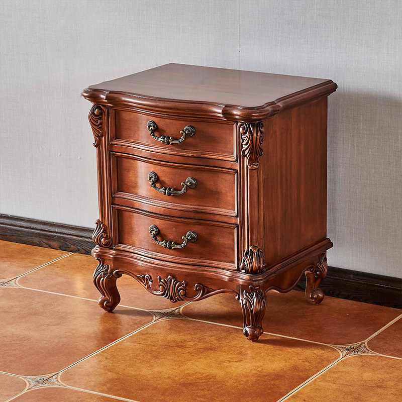 Solid wood bed head cabinet bedroom drawer cabinet edge several American storage cabinets small cupboard lockers Cabinets Bedside Cabinet-Taobao