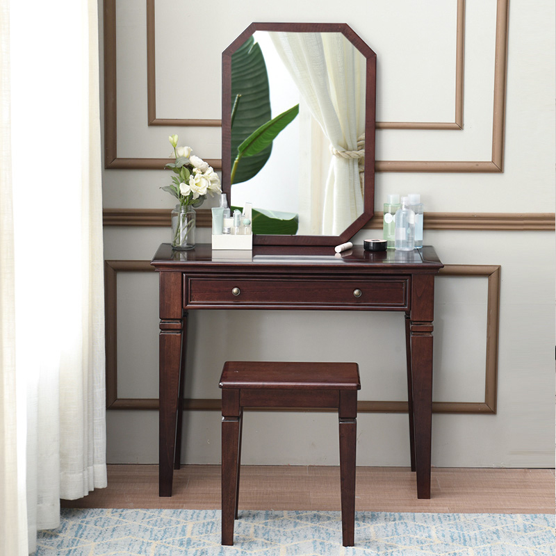 American solid wood dresser bedroom with makeup table small family style dressing table minimalist for old and versatile makeup desk-Taobao