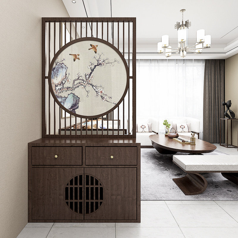 Entrance Doors CLOSED CABINET SCREEN PARTITION LIVING ROOM SOLID WOOD NEW CHINESE STYLE DECORATIVE PARTITION CABINET IN DOOR SHIELDED HOME BASE SCREEN