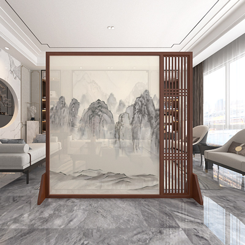 Chinese style screen partition living room solid wood grille in door bedroom sheltering home office hotel Decorative Seat Screen