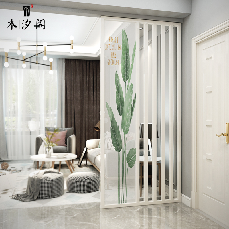 Screen partition living room Nordic style small apartment partition wall entry porch solid wood simple modern shelter home