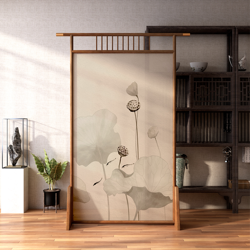 Screen Partition Living Room Solid Wood Creative Chinese Style Bedroom Shelter Home Office Hyun Guan Decoration Small Family-shaped seat screen