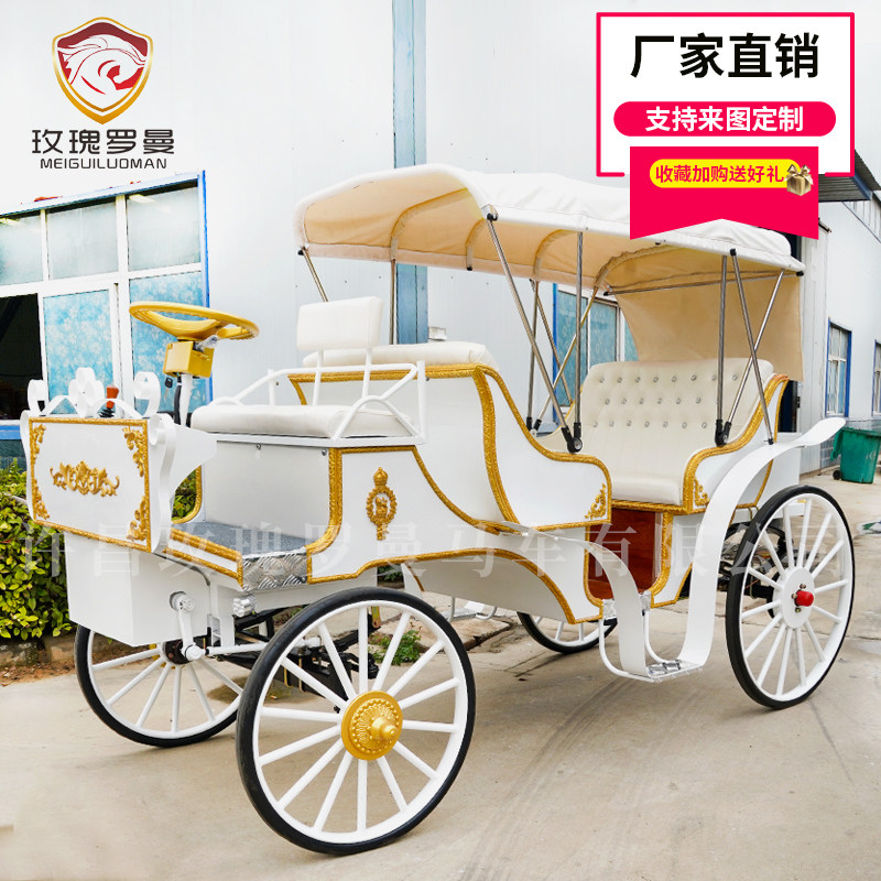 Deposit European-style double-row electric sightseeing car Fashion wedding carriage Scenic area sightseeing pick-up solicitation hotel travel