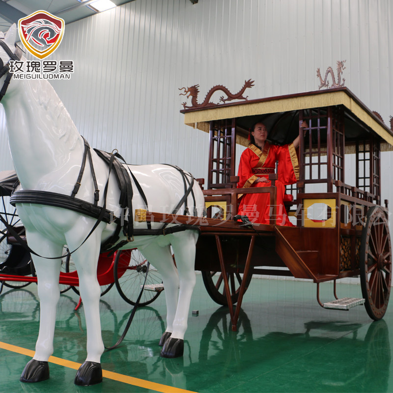 Wedding carriage Chinese ancient carriage Antique wooden Tourist attraction horse-drawn carriage Scenic area horse-drawn carriage Solid wood classical