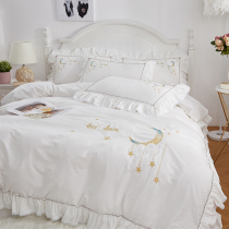 Princess wind bed cotton four-piece net red cotton quilt cover white bedding 18 m bed skirt girl heart