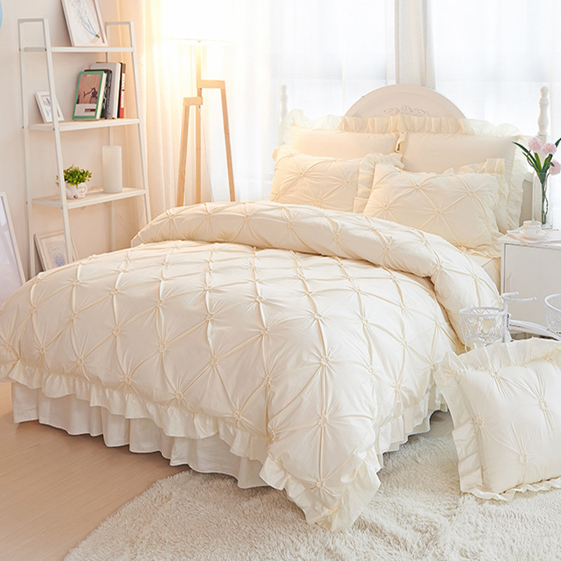 Eurostyle pure cotton 100 whole cotton upscale princess wind bed four sets 1 8m bed double man bed dress net red bed product 4