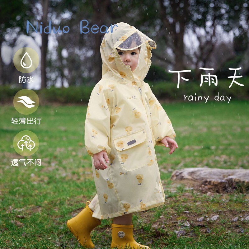 Nido Bear Baby Raincoat for Boys and Girls, Waterproof Raincoat for Children, Lightweight Poncho for Elementary and Middle School Students and Kindergarten Children Nido Bear Baby Raincoat for Boys and Girls, Waterproof Raincoat for Children, Lightweight Poncho for Elementary and Middle School Students and Kindergarten Children
