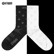 ATTAQUER cycling socks Street style tube socks Outdoor sports breathable antibacterial deodorant pure cotton silver silk compression socks