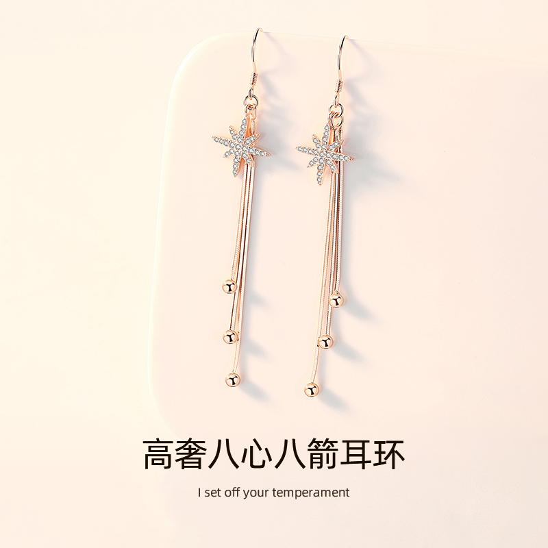 Earlining 2021 New Trendy Earrings Feminine Long Niche Design Sterling Silver Fringe Earrings Fall/Winter Earrings