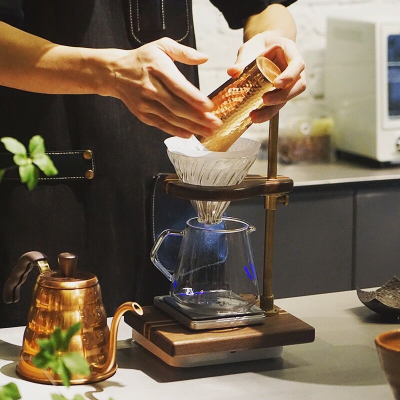 Touch-building TOUGE Spelled Wood Hand Punching Coffee Bracket Black Walnuts Parquet Wood Cherry Wood Coffee With Original Design