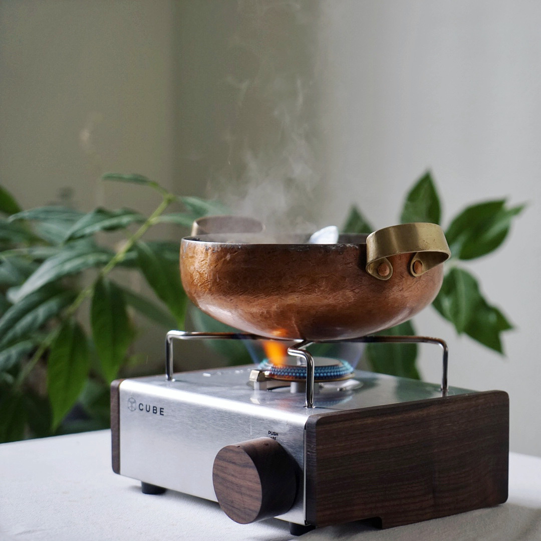 Touch-made collection grade double-ear red copper pot non-relic hand forged shouxi burning old fire pot saucepan Chinese multipurpose