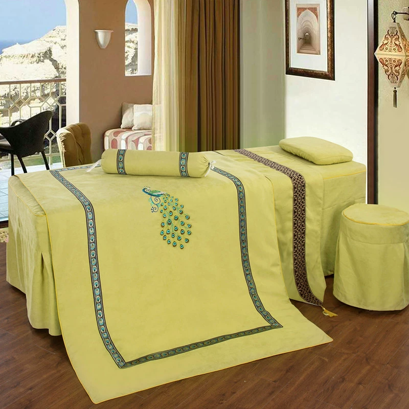 Các gia đình mới bốn cao cấp đẹp bedspread Mát-xa câu lạc bộ trải giường Body spa đơn giản màu tùy vận chuyển - Trang bị tấm