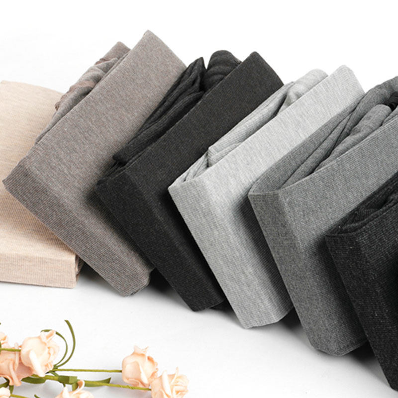 Pregnant Woman Vertical Stripe Inner Lap Pants Socks Spring Fall Pants Socks Pure Cotton Autumn Winter Thin Suede Plus Suede Thickened Socks Oat Color