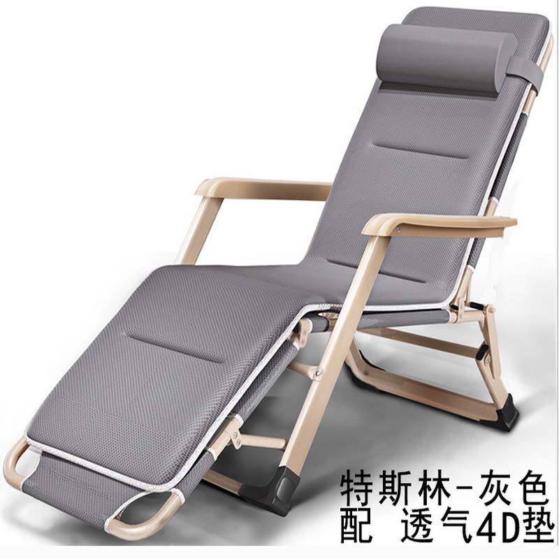 Free installation Lunch break bed folding chair Lunch break bed Office outdoor recliner dual-purpose chair Both sides of the tube widened
