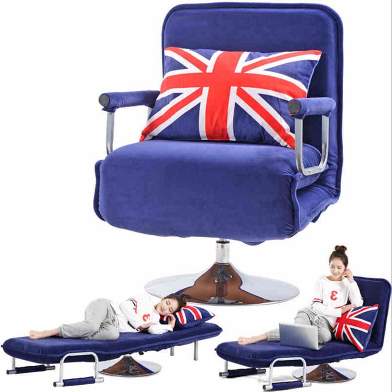 Multifunctional folding chair lunch break nap bed lift rotating folding invisible bed creative simple sofa computer reclining chair