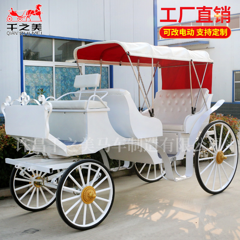 Double row European sightseeing carriage Solid color carriage Wedding photography Wedding wedding float to map customization