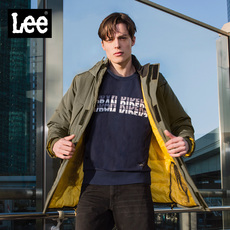 Куртка lee商场同款男 2019秋冬中长款连帽夹棉外套l371034qm8fx