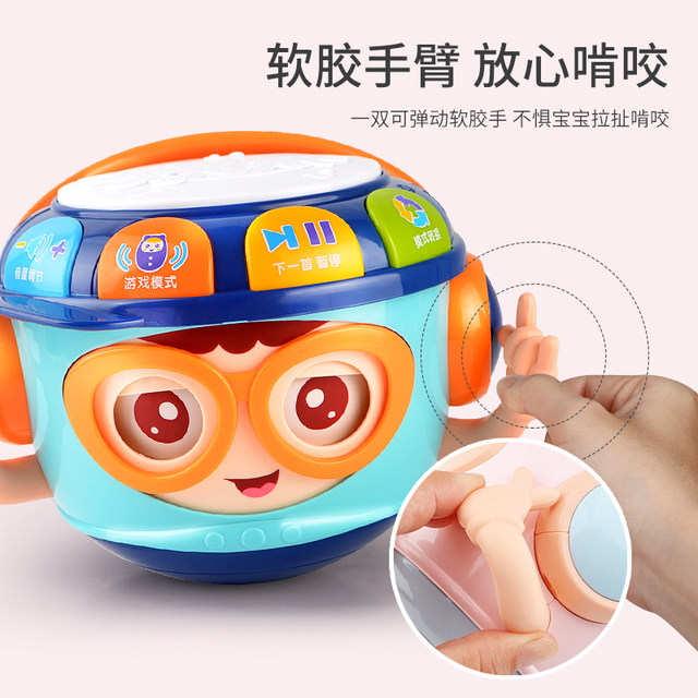 Children's tumbler hand clap drum puzzle early education 0-1 year old baby music clap drum 3-6 months baby toy