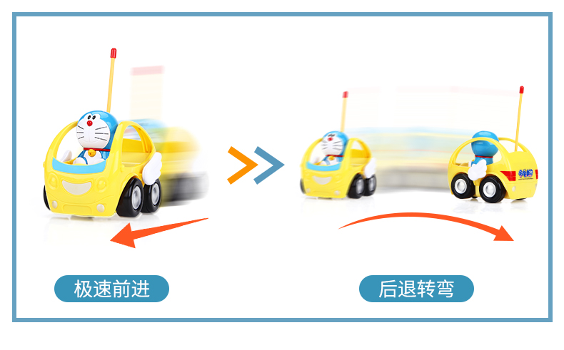 Doraemon xe điều khiển từ xa Xe đồ chơi trẻ em Cậu bé sơ sinh 1-2 tuổi không dây điều khiển từ xa xe đua thế giới đồ chơi cho bé