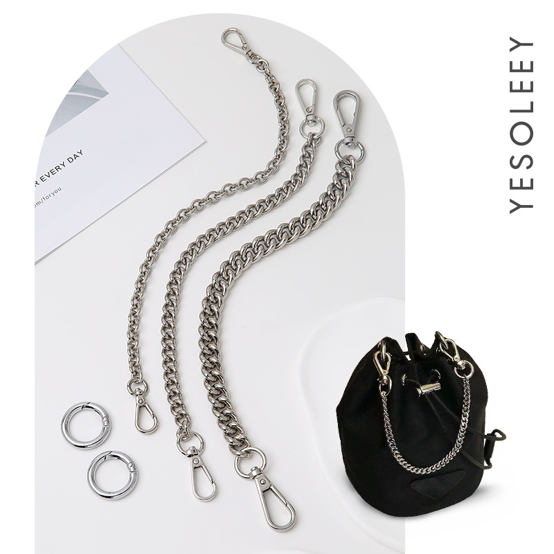 Suitable for Prada Bucket Bag Modification to Crossbody Chain, Prada Three-In-One Silver Hobo Bag Chain Mini