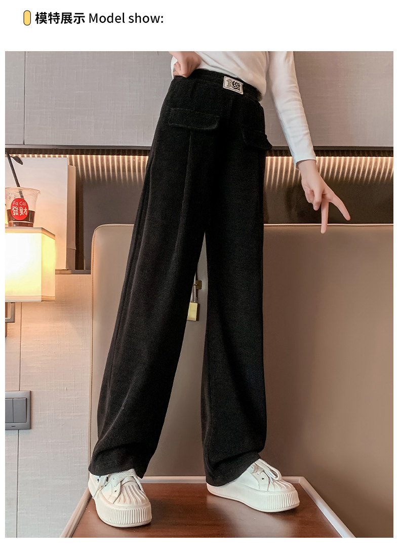 Осенние детские штаны, коллекция 2023, подходят для подростков, свободный прямой крой Kaida 