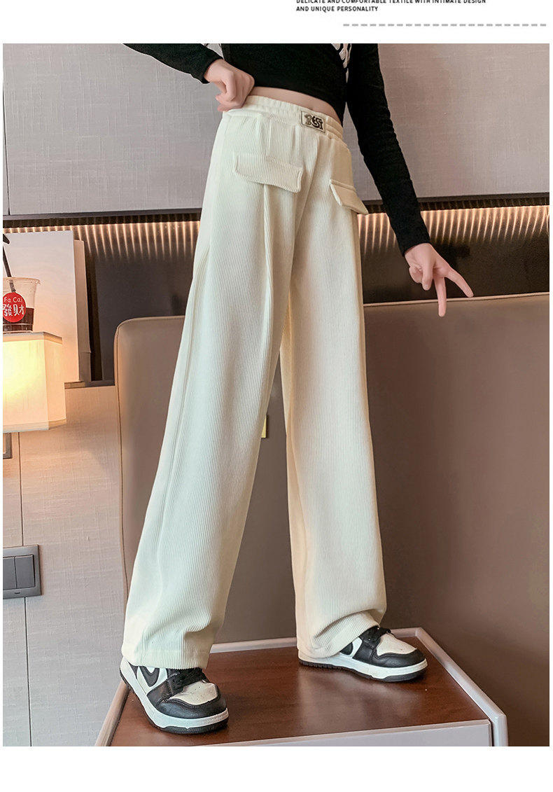 Осенние детские штаны, коллекция 2023, подходят для подростков, свободный прямой крой Kaida 