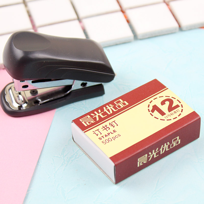 Morning light nailing machine suit Mini labor-saving small number of nail book machine suit students with office supplies 12 universal nail book needle needle portable pure color small hand-holding type 12 adorable nail book machine