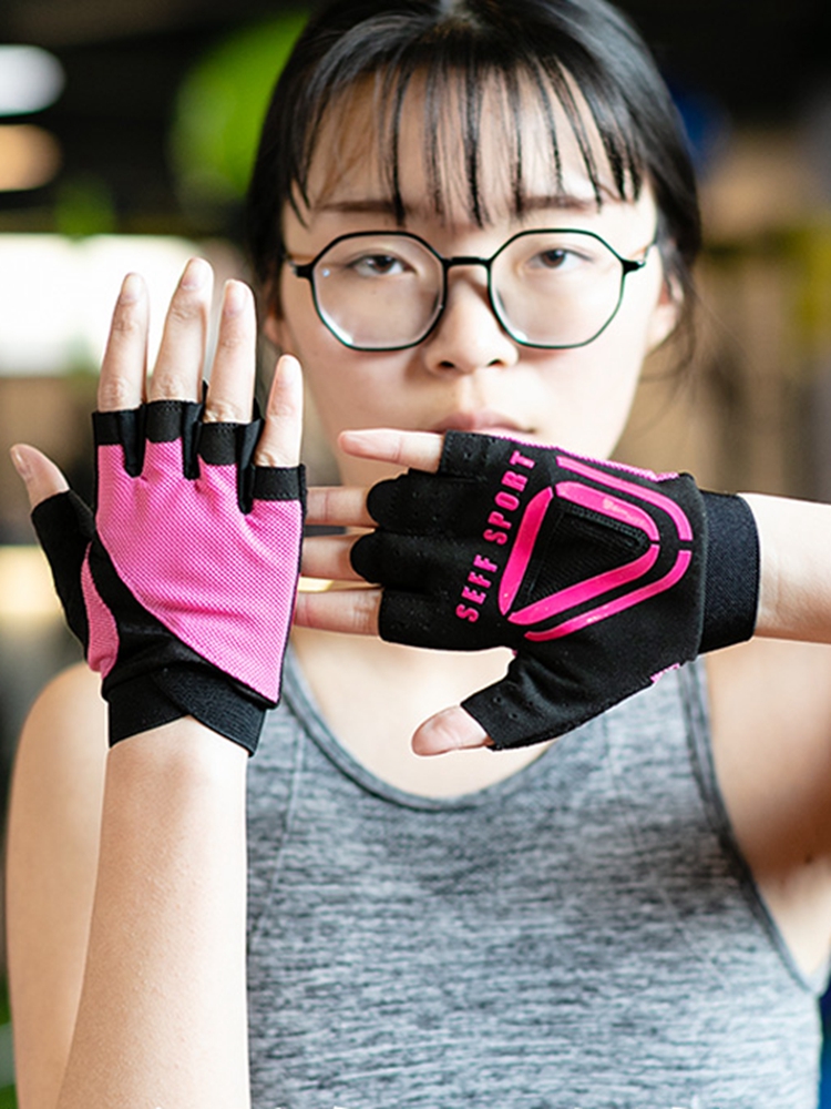 Sports fitness gloves women's non-slip thin half finger wrist protection equipment training exercise bike yoga exercise summer