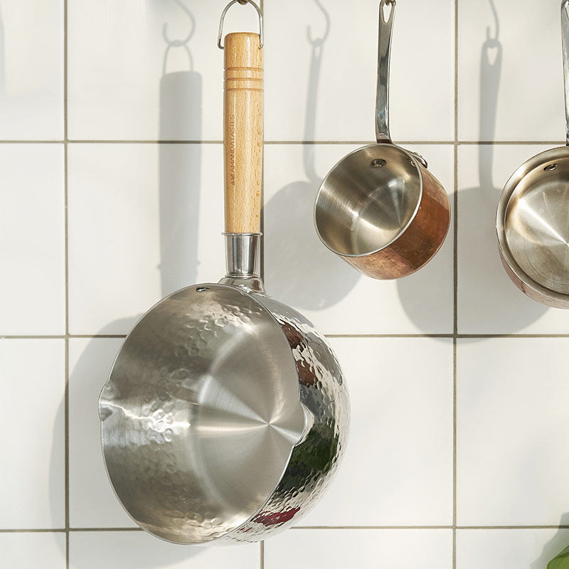 Maneat Slow Hammer hammer Stainless Steel Snowpan 3 layers pan body 316 Stainless Steel Japan Style Milk Pan Cooking porridge with lid