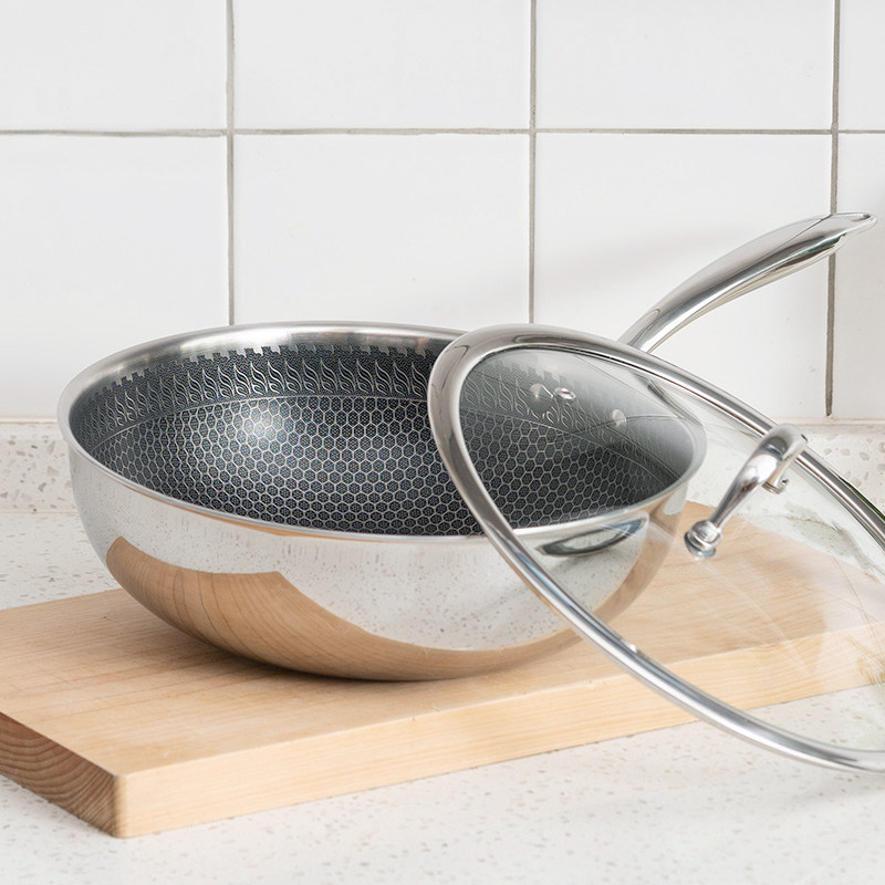 Maneat Slow 28cm frying pan steamer 316 Stainless Steel Cellular Nonstick Fried Vegetable induction cooker Gas generic