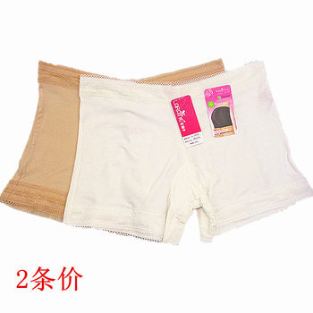 2 price Caitian underwear women's flower fairy mid-waist boxer pants 2133 lace edge modal cotton large size ຝ້າຍແທ້