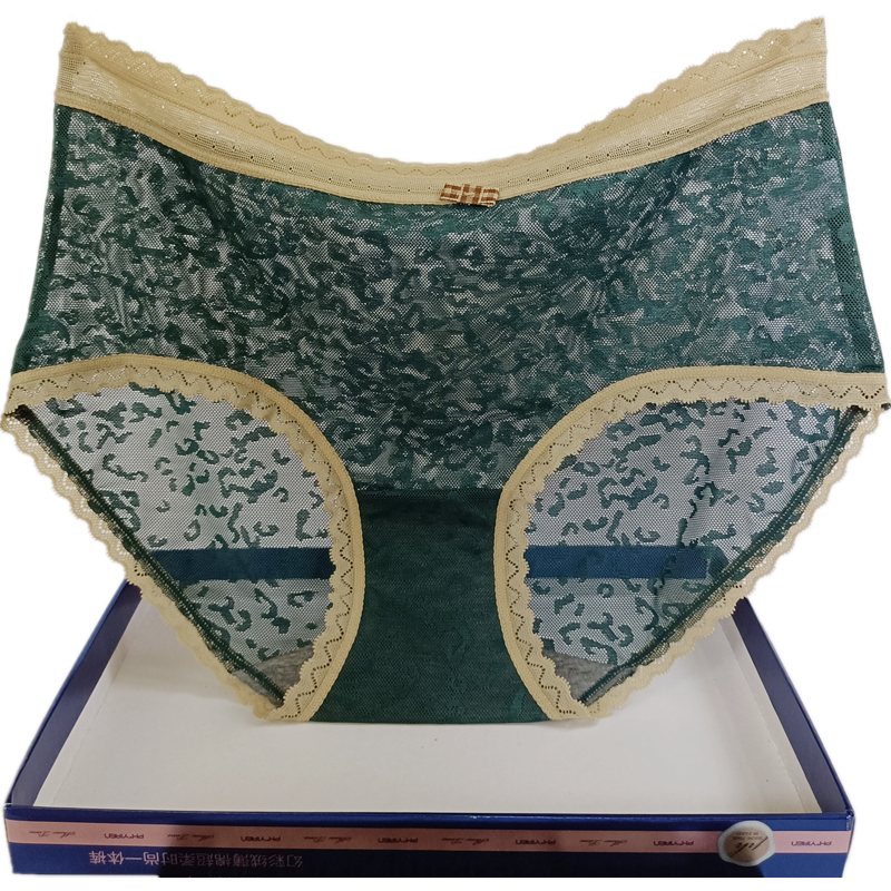 Color Field Briefs Women Mid Waist 31808 Full Lace Side Sexy Transparent Fire Hot Graphene Antibacterial Speed Dry