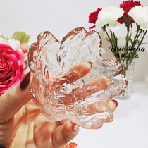 Creative household cherry flavor dish Sauce dish Pink creative glass small dish Vinegar dish Transparent glass soy sauce dish