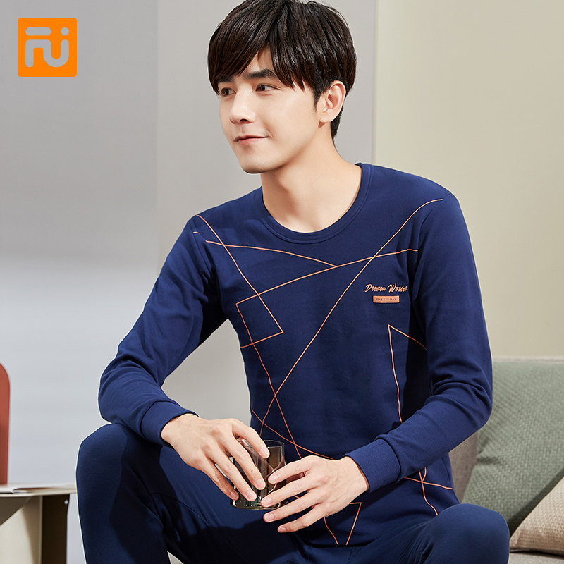 Pure Cotton Autumn Clothing Sanitary Pants Suit Teenagers Thin Junior High School Student Cotton Sweatshirt Men All-cotton Big Boy Fever Coat