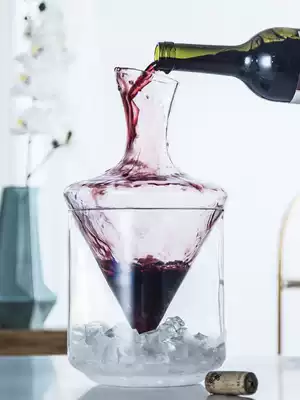 Red wine dispenser Household light luxury iced wine bottle Creative ice bucket wine dispenser High-end red wine set Ice wine jug