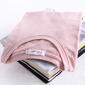 Bông trắng nửa tay áo 2018 lỏng kích thước lớn vòng cổ màu tre rắn bông ngắn tay T-Shirt nữ mùa hè đáy áo sơ mi