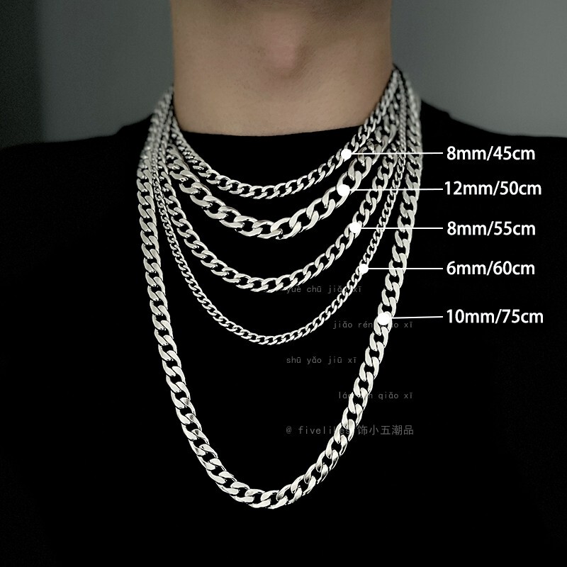 Versatile and Non-Fading Cuban Chain Necklace for Men, Hip-Hop Style with a High-End Feel, Women's Accessory, Collarbone Chain, Sweater Chain for Men Versatile and Non-Fading Cuban Chain Necklace for Men, Hip-Hop Style with a High-End Feel, Women's Accessory, Collarbone Chain, Sweater Chain for Men