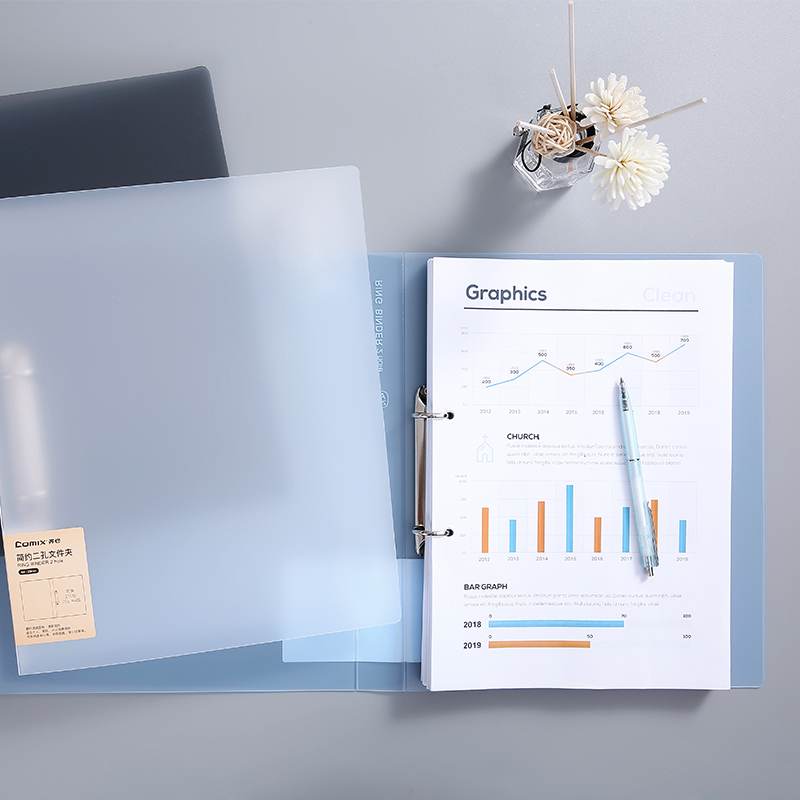 Qi Xin A4 punch clip Document transparent 2-hole clip Simple style paper finishing artifact Loose-leaf hole clip book two-hole double-hole insert folder Quick labor clip Students with high school A4 paper punch clip