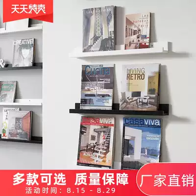 Wall-mounted shelf decoration living room wall bookshelf Solid wood storage partition display rack ins wall word board