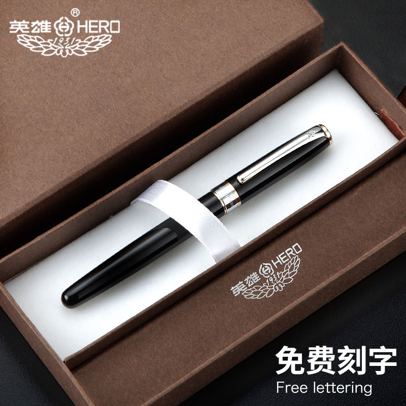 HERO Hero Card Pen 385 Business Office Men's High-end Iridium Gold Pen Gift Gift-giving Students Special Writing Practice Character Gift Substitutable Ink Sack Custom Lettering Official Specialty Shops