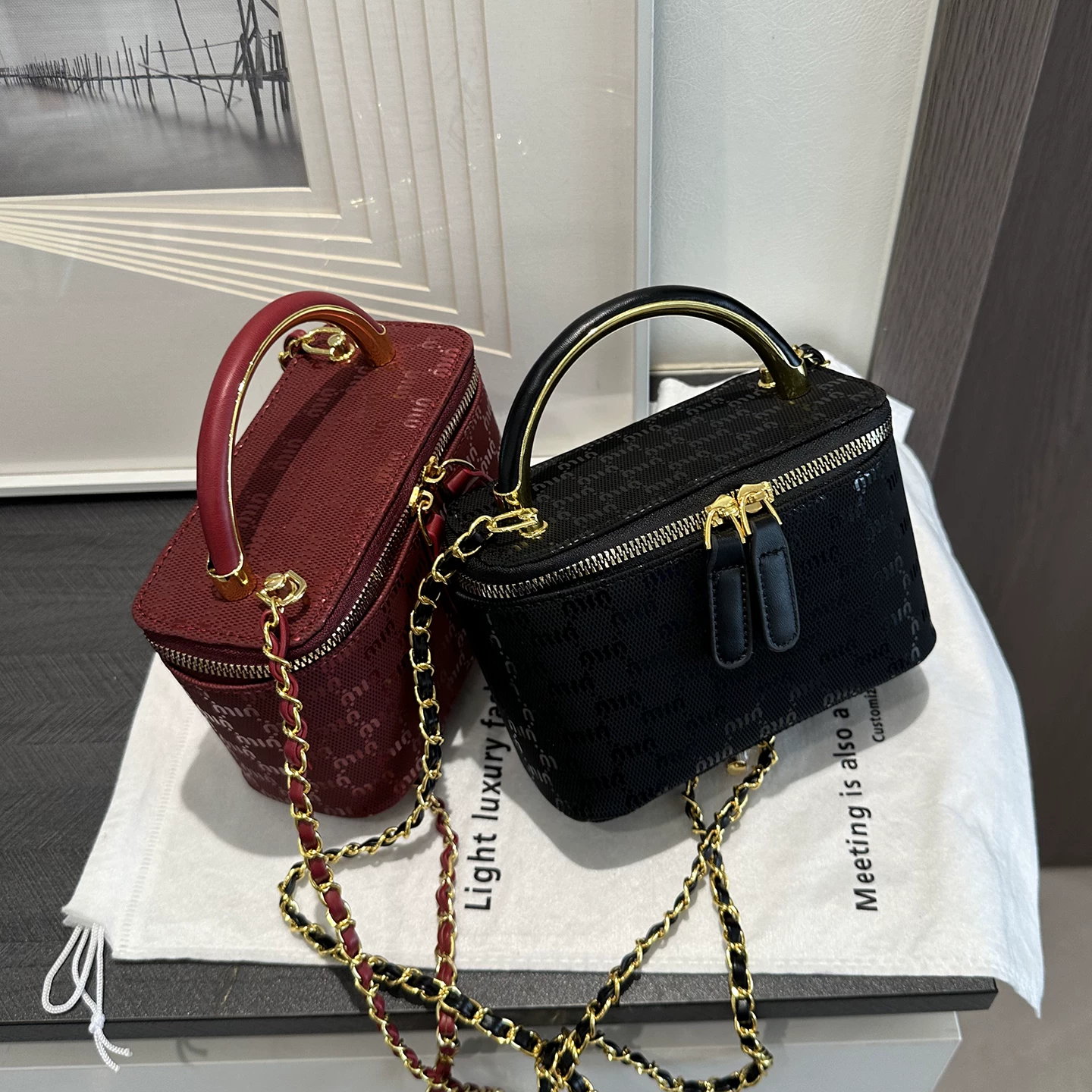 Сумка-ведро, маленький помадник, переносная ланч-бокс, стиль Chanel, новая коллекция