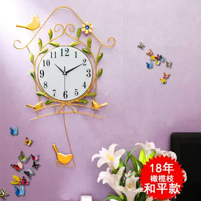 Bird clock clock living room bedroom personality Creative mute modern simple fashion hanging watch home quartz clock
