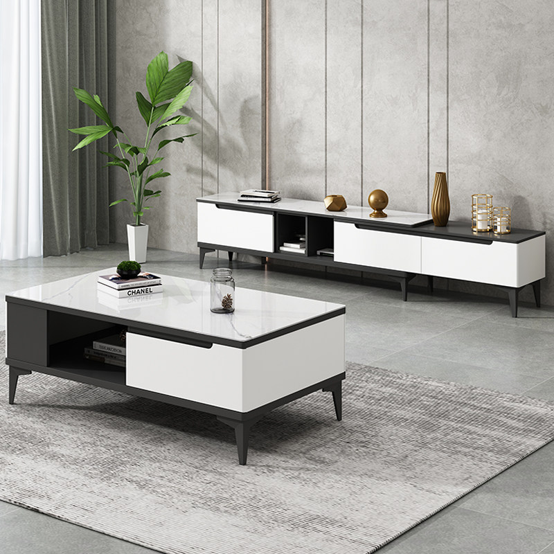 Rock plate TV cabinet Tea Table Combo Modern Light Lavish Minimalist flex Closet Living Room Living-room small outdoor Red TV enclosure