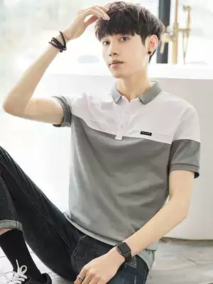 Polo shirt men's short sleeve summer new Korean trend slim half sleeve men's clothing with collar clothes and collar t-shirt